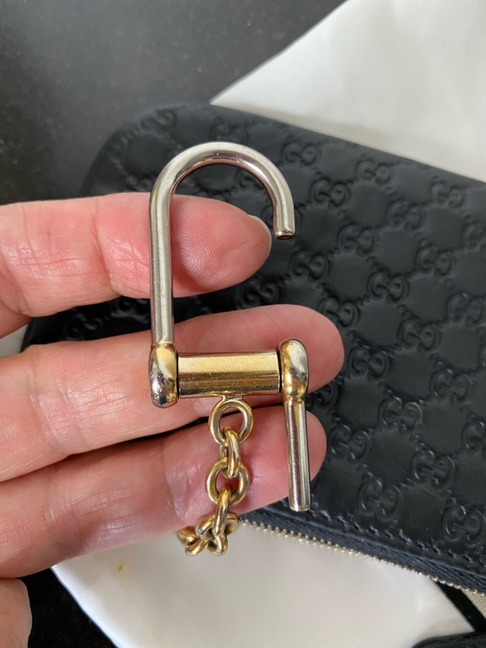 Gucci MicroGuccissima Black Quilted GG Mini Coin/Key with Gold Hardware - Picture 8 of 17